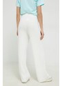 Kalhoty Tommy Jeans dámské, bílá barva, široké, high waist