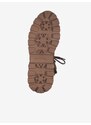 Hnědé kožené kotníkové zimní boty s kožíškem Tamaris - Dámské
