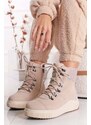 Tamaris Comfort Světle béžové kožené pohodlné kotníkové boty 8-86219
