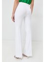 Kalhoty MICHAEL Michael Kors dámské, bílá barva, jednoduché, medium waist