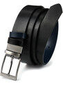 Pánský černý/modrý kožený pásek Beltimore A74
