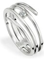 SilveAmo Stříbrný prsten se zirkonem Styl obvod 53 mm