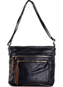 BASIC ČERNÁ CROSSBODY S HNĚDÝMI DETAILY --BLACK