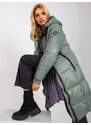 Fashionhunters Khaki dámská zimní bunda s kapucí SUBLEVEL