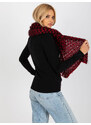 Fashionhunters Černočervená dámská pletená šála