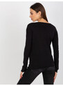Fashionhunters Černý dámský klasický svetr s kapsami