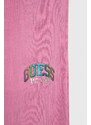 Dětské bavlněné tepláky Guess fialová barva