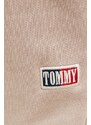 Bavlněné tepláky Tommy Jeans hnědá barva, s aplikací