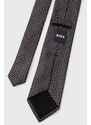 Hedvábná kravata BOSS černá barva