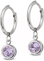 Jewellis ČR Jewellis ocelové náušnice kruhy Chaton Deluxe s krystaly Swarovski - Violet