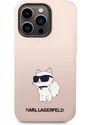 Ochranný kryt pro iPhone 14 Pro - Karl Lagerfeld, Liquid Silicone Choupette NFT Pink