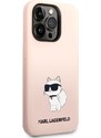 Ochranný kryt pro iPhone 14 Pro - Karl Lagerfeld, Liquid Silicone Choupette NFT Pink