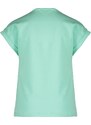 NONO Dívčí tričko mentolově zelené s barevnou výšivkou