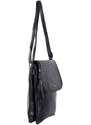 Fashionhunters Černá obdélníková messenger taška vyrobená z ekokůže
