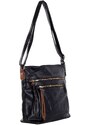 BASIC ČERNÁ CROSSBODY S HNĚDÝMI DETAILY --BLACK