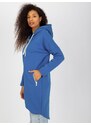 Fashionhunters Tmavě modrá basic dlouhá mikina na zip od Stunning