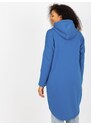 Fashionhunters Tmavě modrá basic dlouhá mikina na zip od Stunning