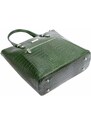 Kožená kufříková kabelka MiaMore 01-011 COCO zelená