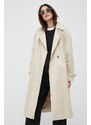 Bavlněný kabát Calvin Klein béžová barva