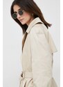 Bavlněný kabát Calvin Klein béžová barva