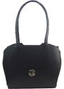 Barebag Černá elegantní matná kabelka přes rameno S698 GROSSO