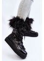 Kesi Dámské šněrovací boty do sněhu Černé Santero