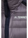Péřová sportovní bunda adidas TERREX Utilitas tmavomodrá barva