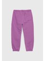 Dětské tepláky Calvin Klein Jeans fialová barva, hladké