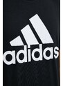 Bavlněné tričko adidas černá barva, s potiskem, IC9347