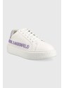 Kožené sneakers boty Karl Lagerfeld MAXI KUP bílá barva, KL62210