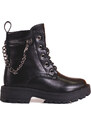 Black girls' ankle boots with Shelvt chain