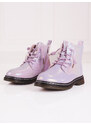 Girl's ankle boots with gloss Shelvt pink