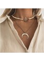 Manoki Perlový choker náhrdelník Blanca - chirurgická ocel, sladkovodní perla