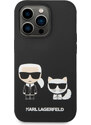 Ochranný kryt pro iPhone 14 Pro - Karl Lagerfeld, Liquid Silicone Karl and Choupette Black