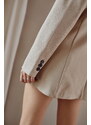 FASARDI Elegantní dámské sako s dvouřadým béžovým zapínáním