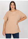 Fashionhunters Dámské tričko Plus Size Basic Crew Neck