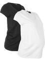 bonprix Základní těhotenské tričko (2 ks v balení) Černá