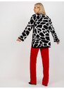 Fashionhunters Černobílý vzorovaný oversize svetr