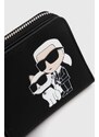 Kožená peněženka Karl Lagerfeld černá barva