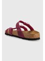 Semišové pantofle Birkenstock Mayari dámské, fialová barva, na plochém podpatku