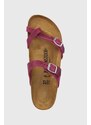 Semišové pantofle Birkenstock Mayari dámské, fialová barva, na plochém podpatku