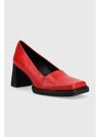 Kožené lodičky Vagabond Shoemakers EDWINA červená barva, na podpatku