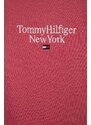 Dětská mikina Tommy Hilfiger růžová barva, s kapucí, hladká