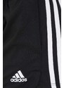 Tréninkové šortky adidas Performance Pacer dámské, černá barva, s potiskem, medium waist