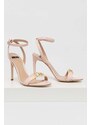 Kožené sandály Elisabetta Franchi růžová barva