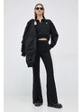 Bavlněná mikina Calvin Klein Jeans dámská, černá barva, s aplikací