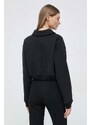 Bavlněná mikina Calvin Klein Jeans dámská, černá barva, s aplikací