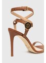 Kožené sandály Elisabetta Franchi hnědá barva, SA01L31E2