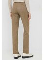 Kalhoty United Colors of Benetton dámské, béžová barva, jednoduché, high waist