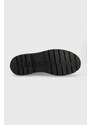 Kožené kotníkové boty Calvin Klein Jeans dámské, černá barva, na platformě